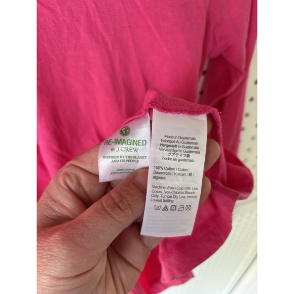 J Crew Women's XS Hot Pink Turtleneck Shirt Long SLV Cotton - Picture 5 of 6